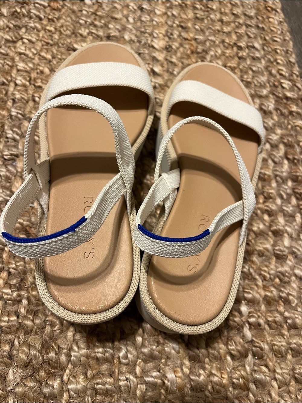 Rothy's Cream/Textile Platform Wedge Sandals - Picture 5 of 7